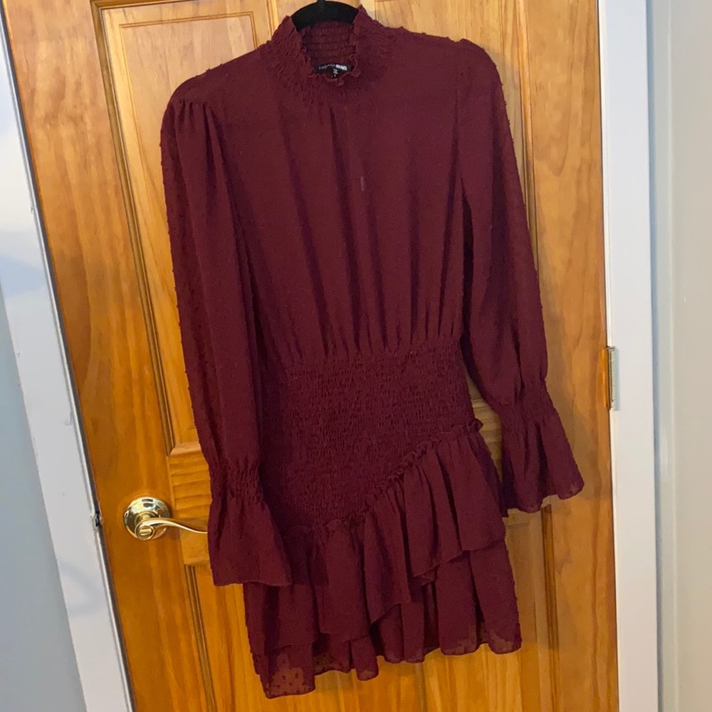 Burgundy mini dress